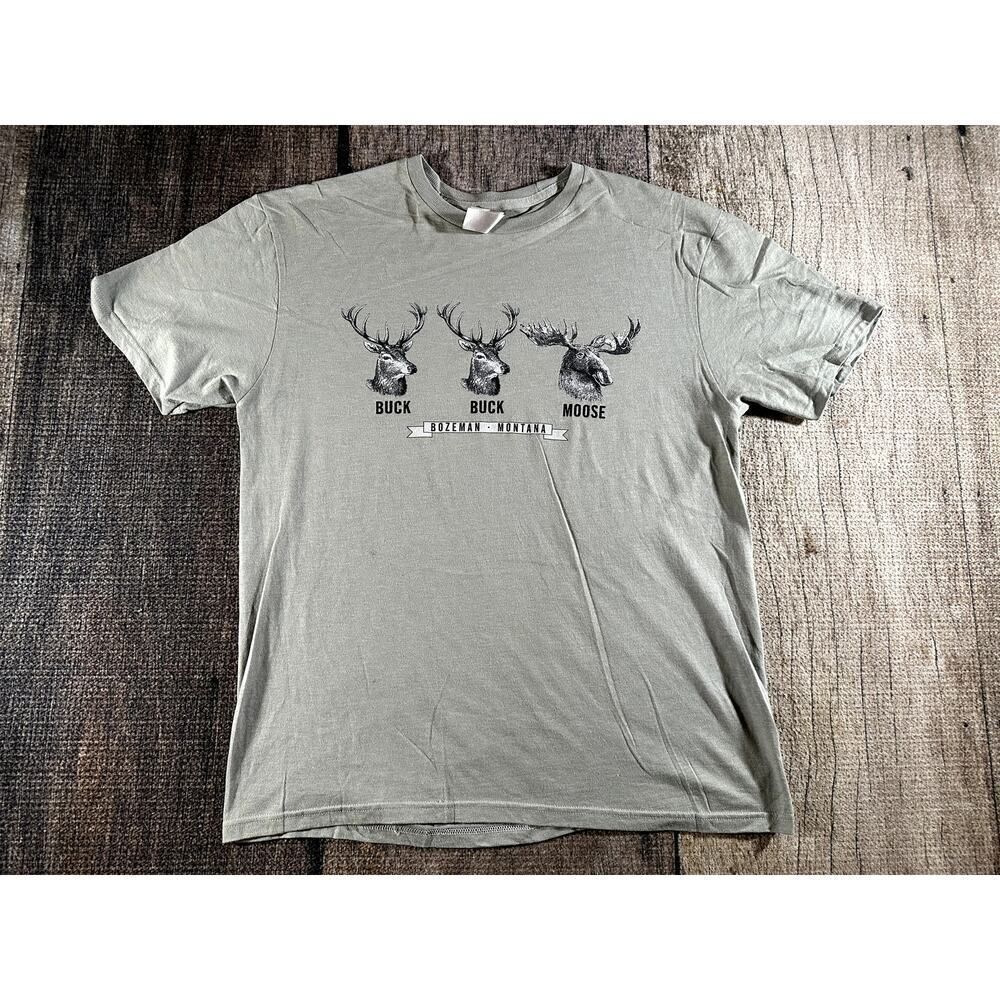 NWOT Buck Buck Moose Shirt The Duck Company Dad Shirt Large Heather Storm